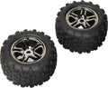 4983A Maxx Tires 6.3" Pre-Glued on SS Split Spoke, Black-Chrome Wheels, TSM Rated (Pair)