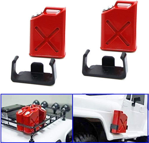 1/10 Scale RC Rock Crawler Simulation Decoration Accessory Plastic Mini Fuel Tank Compatible with HSP Traxxas Axial SCX10 CC01 Wraith 1/10 RC Truck Car,Red