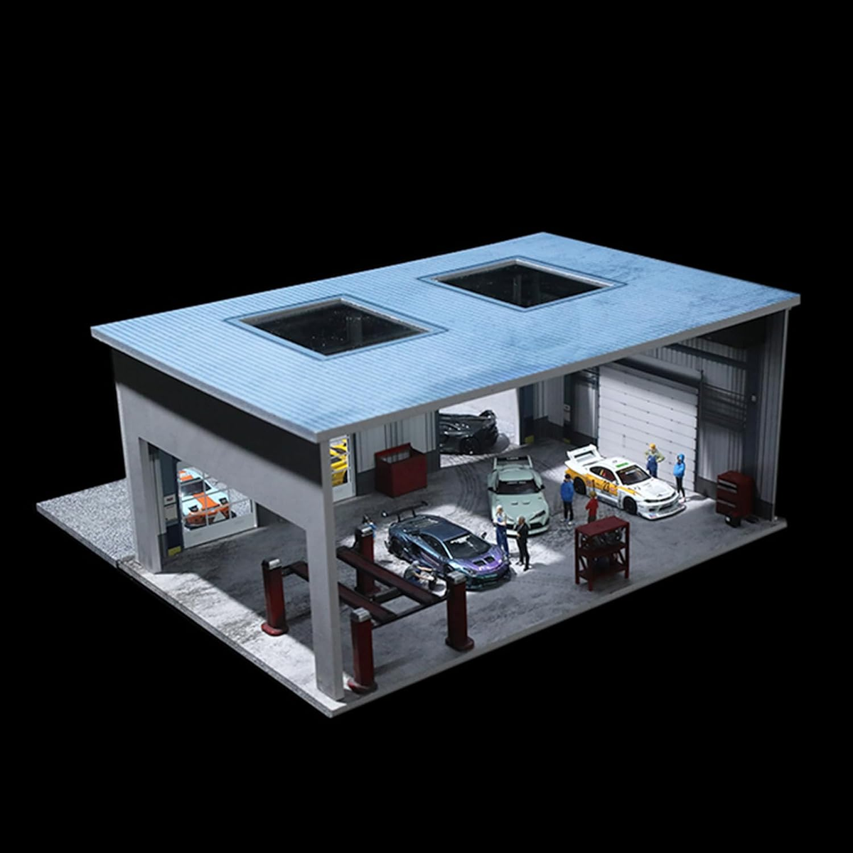 1/64 Diorama Display Case Garage with LED Lights (Factory)