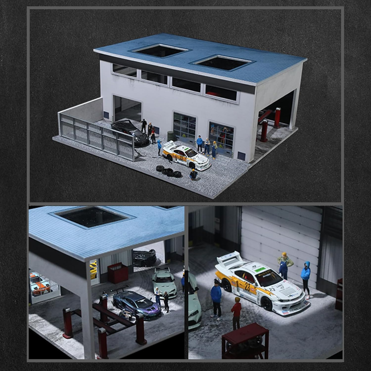 1/64 Diorama Display Case Garage with LED Lights (Factory)