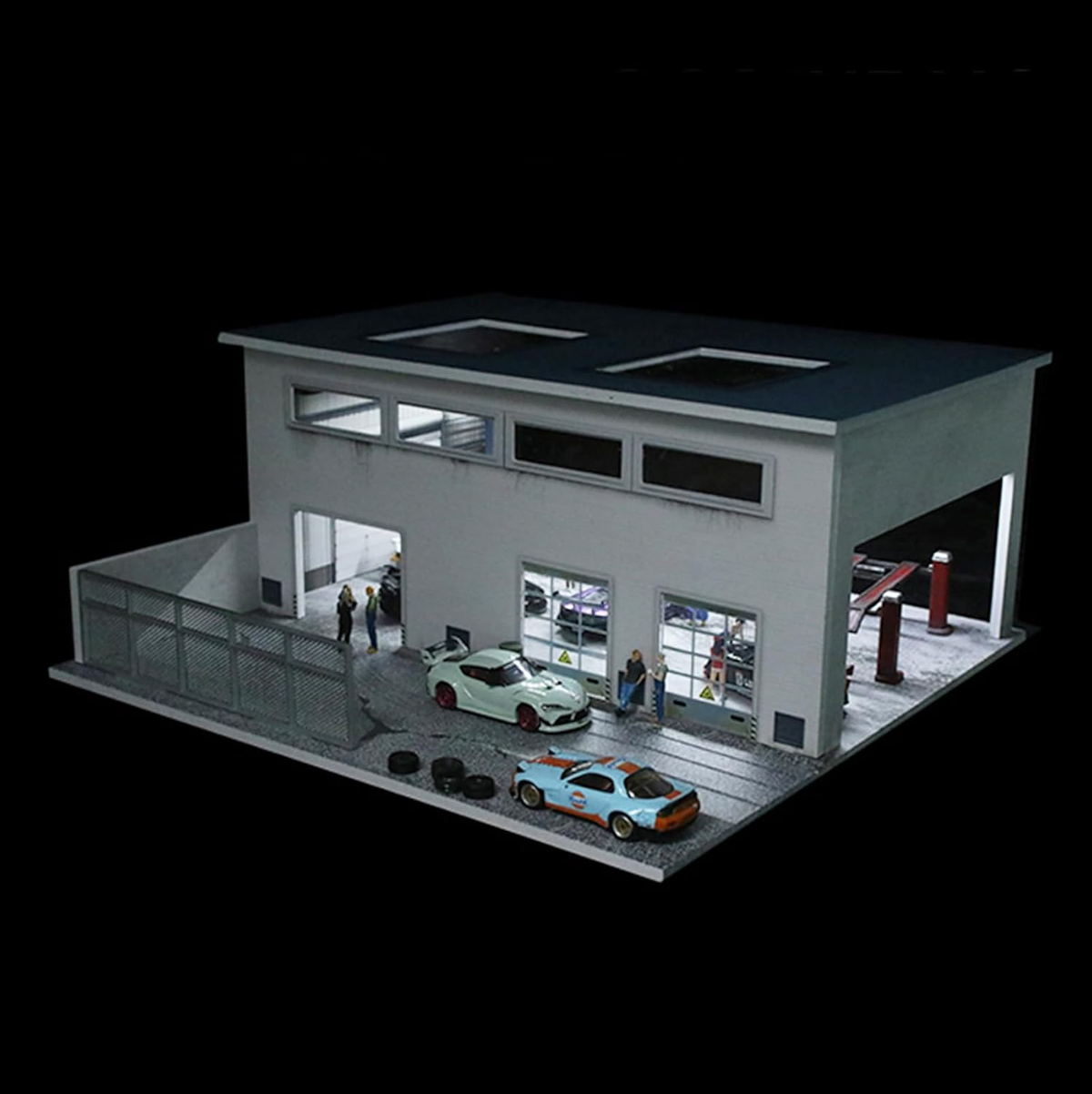 1/64 Diorama Display Case Garage with LED Lights (Factory)