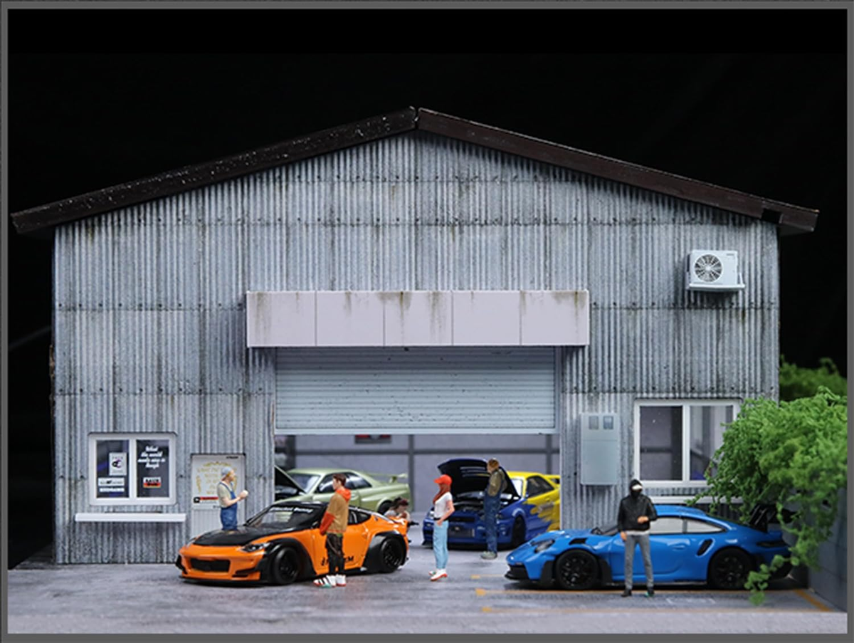 1/64 Diorama Display Case Garage with LED Lights (Factoryc)