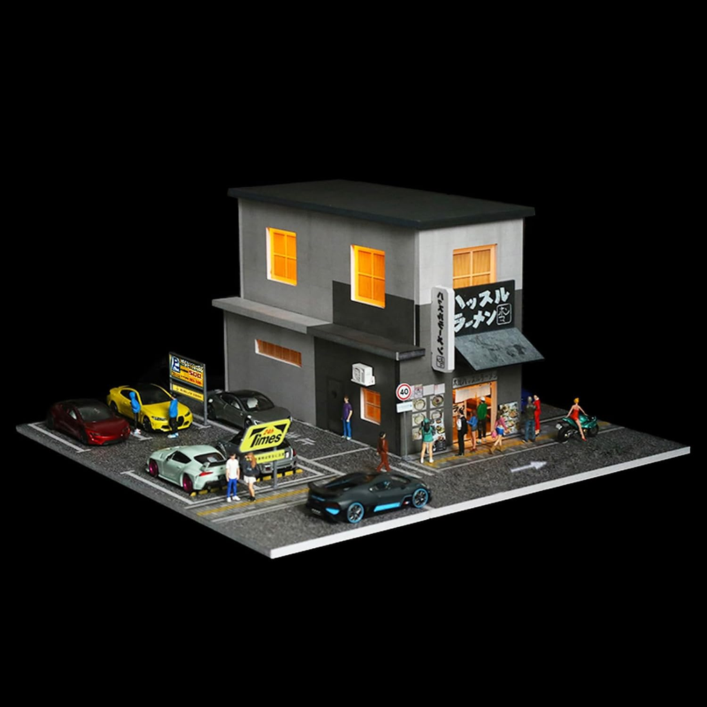 1/64 Diorama Display Case Garage with LED Lights (Ramen)