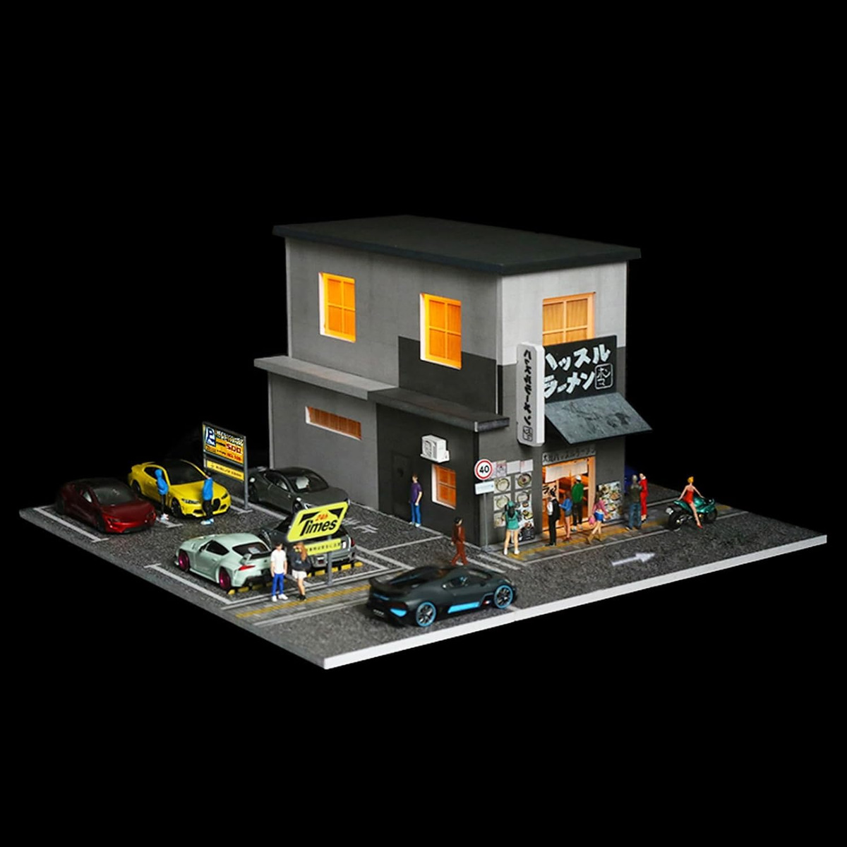 1/64 Diorama Display Case Garage with LED Lights (Ramen)