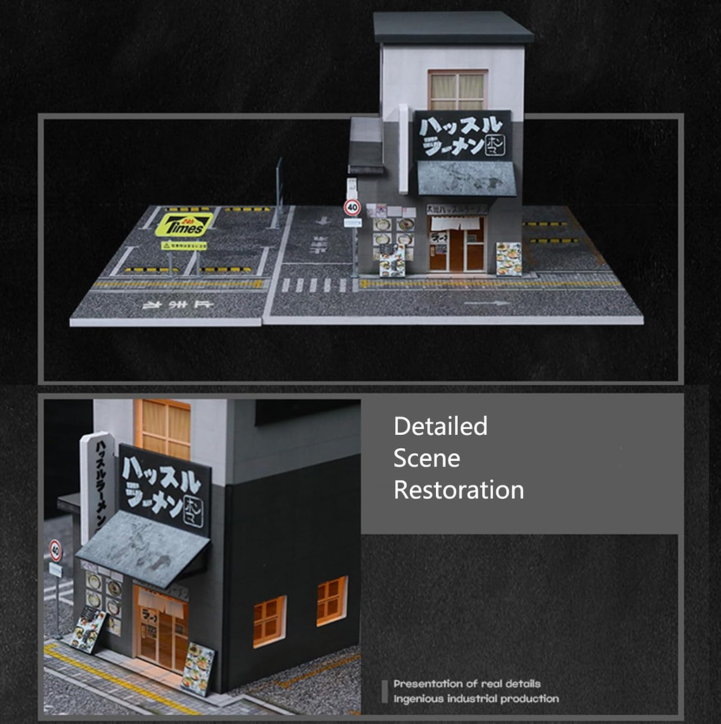 1/64 Diorama Display Case Garage with LED Lights (Ramen)