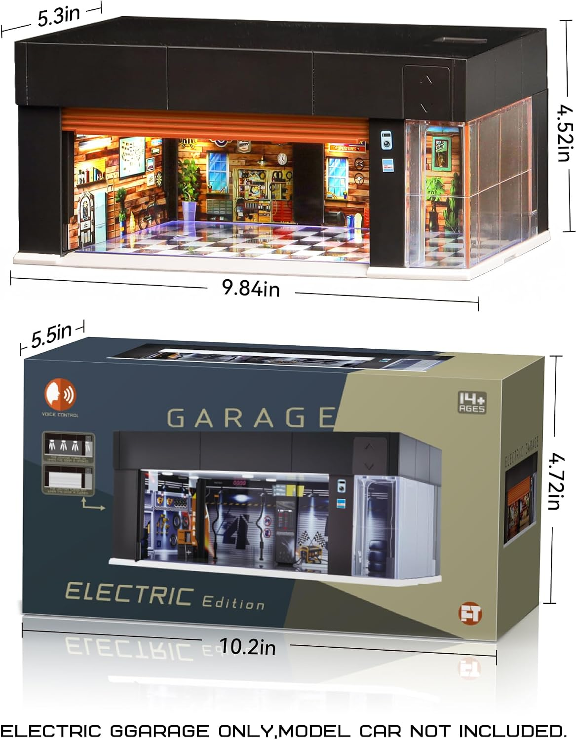 1/64 Display Case for Hot Wheels Garage with LED Voice Control