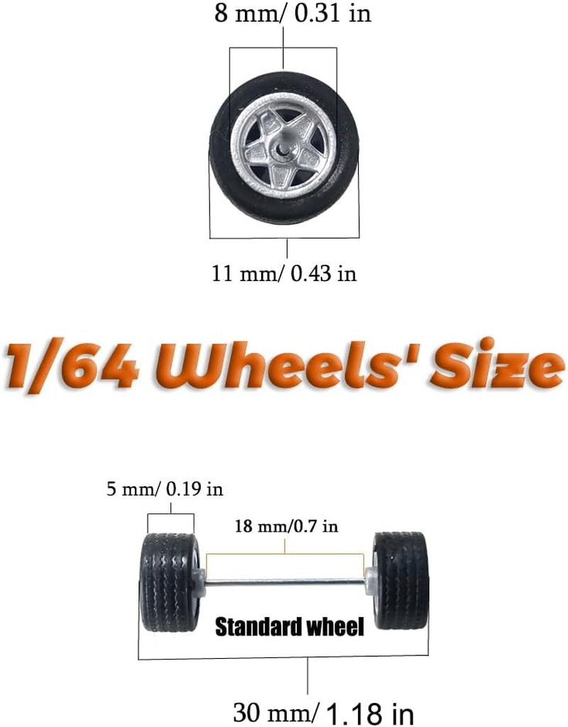1/64 Wheels Smooth Tire Skin and Detachable Suitable for Rlc，Mixed Random 10 Sets 0.43In and 0.51In Wheels for Car Culture Modificition. (10 Mixed RLC Slicks)