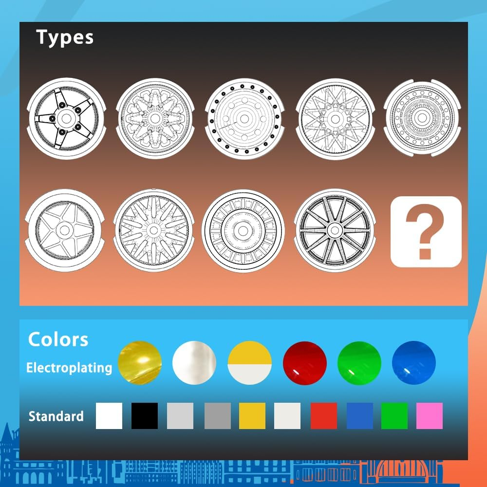 1/64 Wheels Smooth Tire Skin and Detachable Suitable for Rlc，Mixed Random 10 Sets 0.43In and 0.51In Wheels for Car Culture Modificition. (10 Mixed RLC Slicks)