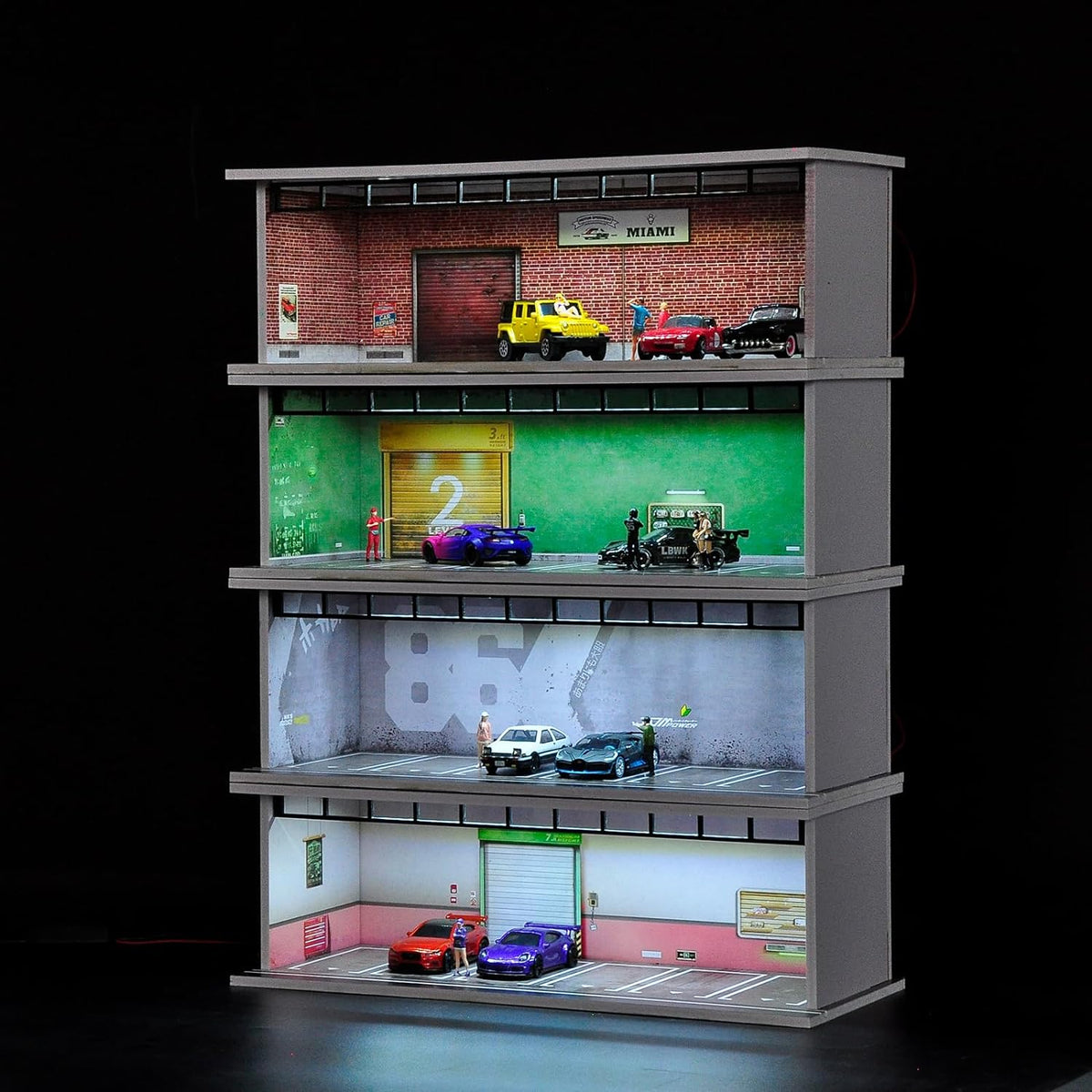 1/64 Diorama Display Case with LED Lights for 1/64 Scale Model Car