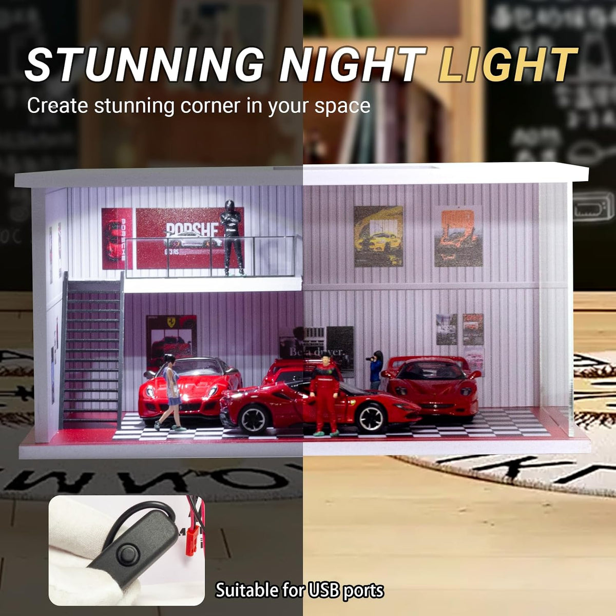 1/64 Scale Cars Display Case for Model Car Display and Storage