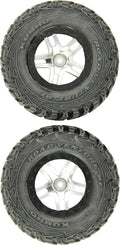 5882R Kumho S1 Tires Pre-Glued on SCT Split-Spoke Satin Chrome, Black Beadlock-Style Wheels, 2WD Front (Pair)