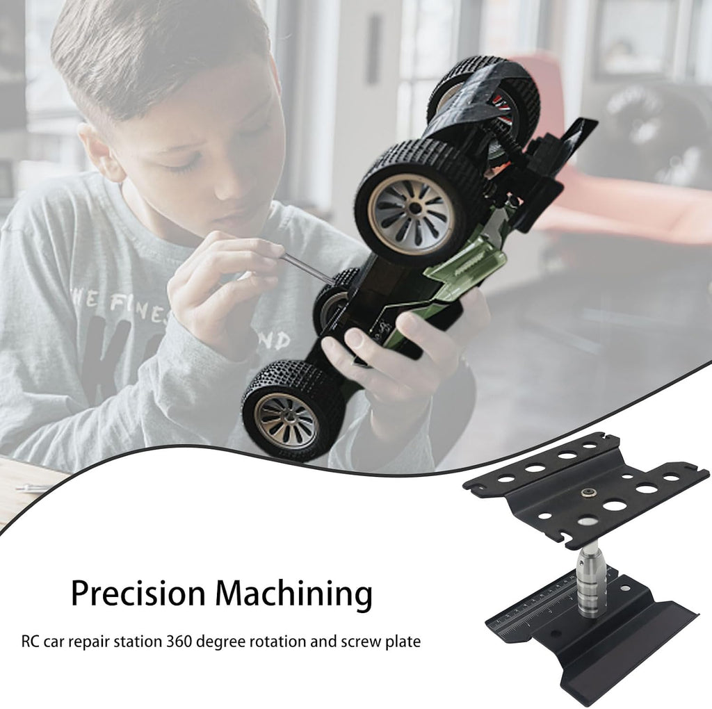 RC Car Stand RC Repair Stand 360 Degree Rotation Lift or Lower for Traxxas Arrma Redcat Axial RC4WD HSP Losi 1/8 1/10 1/12 1/16 Scale RC Crawler Car Truck Buggies (Black)
