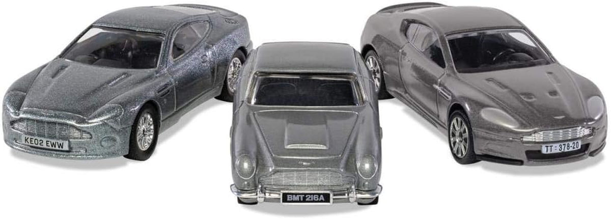 Diecast Model Cars - TY99284 James Bond Aston Martin Collection - Fit the Box Pre-Built Model Vehicles Toy, Classic Metal Die Cast Collectible, Auto Toys Models for Adults - Silver